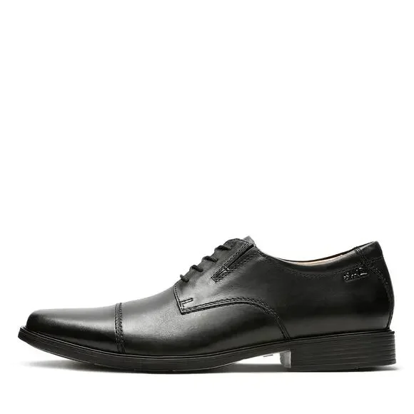NWTClarks Men's Tilden Cap Oxford, Black Leather, 7.5 M US